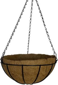 Vaso Fibra De Coco Suspenso 35cm Com Suporte Para Jardim