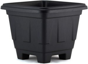 3 Vasos para Planta Quadrado, 17 Litros, Plástico Resistente, Preto