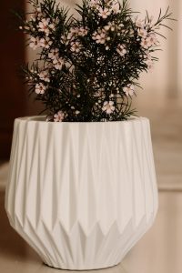 Vaso Para Plantas Polietileno Decorativo Redondo Origami (Branco)