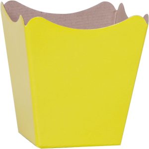 Cachepot, Paper Liso, Pote 11, Amarelo, 11cm X 11cm X 9cm, Embalagem com 10 Unidades, Xingó Embalagens