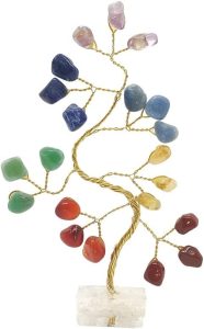 Bonsai Pedra 7 Chakras Base Cristais 10cm