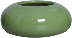 Vaso de Mesa Decoração de Cerâmica Cachepot Redondo P Verde