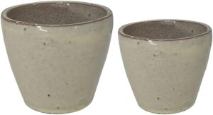 Kit 2 Vasos Cachepot De Cerâmica 6 Cores Para Decoração Cor: Branco