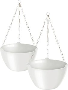 Kit 2 Vaso Cuia Cachepo Elegance Suspenso Para Samambaia e Planta Pendente + 2 Corrente 44cm