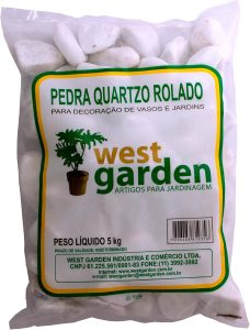 West Garden, Pedras para vaso e jardim, quartzo rolado branco, 5Kg