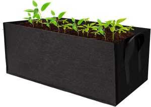 Sacos de cultivo de jardim retangulares Caixa de plantio Canteiros de cultivo Vasos de cultivo com alças Sacos de feltro respiráveis para cenouras Cebolas Ervas Flores Legumes 16 x 12 x 8 pole type5