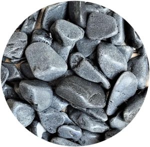 Pedra Para Jardim Vaso Planta Seixo Dolomita Preta Nº3 15kg