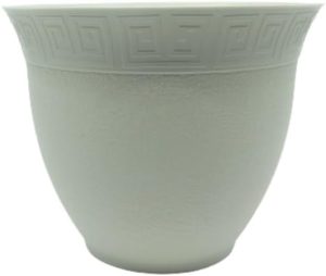 Vaso Redondo Cachepô Grego Atena 14cm redondo para Orquídea e Decoração - COR: OFF WHITE