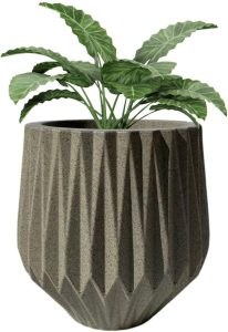 Vasos Para Plantas Modelo Origami de Polietileno Jardim Casa Sala Luxo M (Cimento)