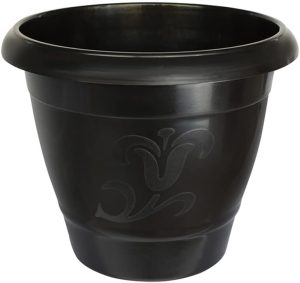 Vaso de Planta Redondo Grande Plástico Preto Jardim Flores Arqplast