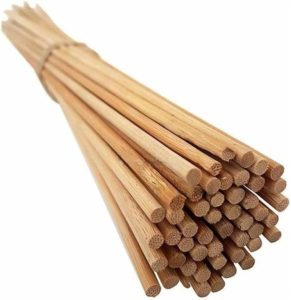 Kit 50 Estacas Tutor De Plantas Haste Natural Bambu 35cm