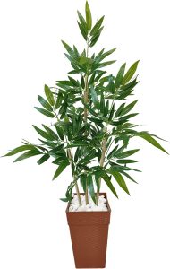 Bambu Artificial Planta Grande Vaso Ratan Decoração (Rattan Marrom)