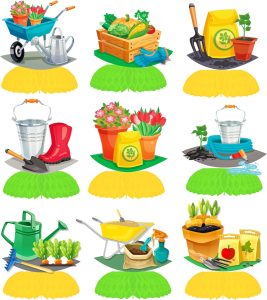 Ferramenta de jardinagem, centro de mesa, decorações de festa de jardinagem para chá de bebê, festa de aniversário, jardineiro, suprimentos de festa de aposentadoria
