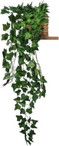 Planta Artificial Hera Pendente, 80cm de Altura, com Vaso Decorativo para Interiores