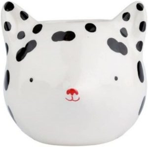 Cachepot Ceramica Fox With Dots Branca/preta 11, 8 X 10, 8 X 10 Cm Urban Branco/preto