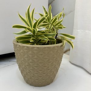 VASO POLIETILENO CONE BERLIAN GOLD 3D DECORATIVO P/PLANTAS/JARDINS/ESCRITÓRIOS LUXO (BEGE)