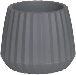 VASO CACHEPOT WAVE 19CM CINZA (12)