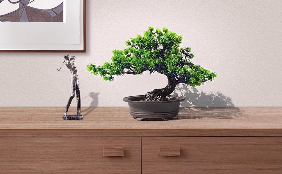 plantas falsas zen jardim japonês decoração de quarto estética