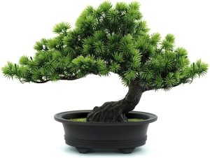 yoerm Plantas artificiais, plantas falsas, árvore de bonsai, para decoração de casa, estante de banheiro, jardim zen, decoração de quarto de fazenda, altura de 24 cm
