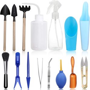 SONGZIMING 15 Pçs Conjunto de Ferramentas de Plantas Suculentas, Mini Kit de Ferramentas de Rega de Plantio de Jardim para Cuidados com Plantas de Jardinagem Em Miniatura Suculenta