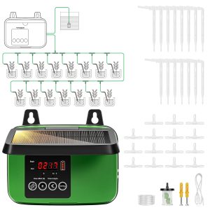 VIVOSUN Kits de Irrigação por Gotejamento Automático Solar com Temporizador, Saída de 3 W, Sistema de Irrigação por Gotejamento Automático Movido A Energia Solar, Sistema de Irrigação de Plantas de Ja