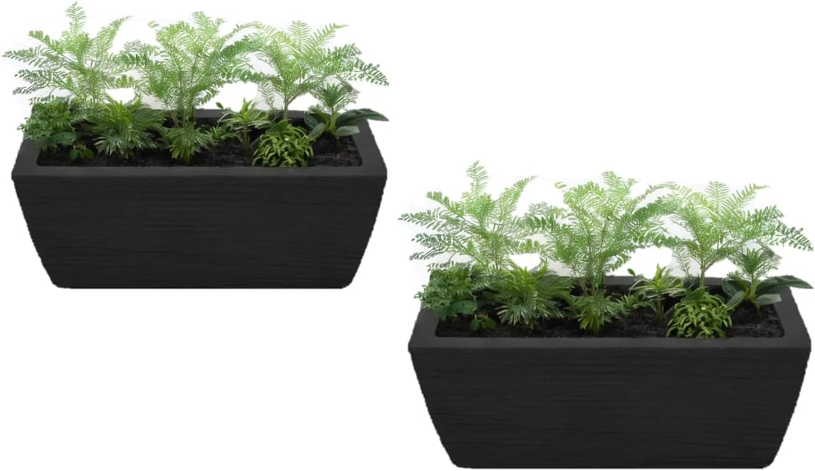 2 Vaso Jardineira em Polietileno 40 Cm Resistente 11 Litros para Plantas Jardim e Decoração (PRETO) 1 2 Vaso Jardineira em Polietileno 40 Cm Resistente 11 Litros