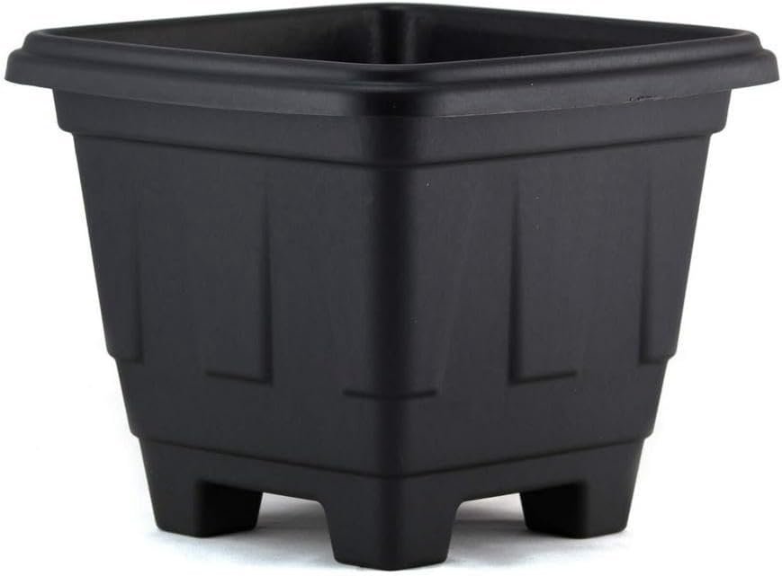 3 Vasos para Planta Quadrado, 17 Litros, Plástico Resistente, Preto 1 3 Vasos para Planta Quadrado 17 Litros Plastico Resistente Preto