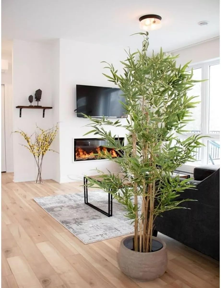 Bambu Artificial Grande Decoração Sala Com 2.10 Metros, Plantas Artificiais Realista para Decoração de Casa ou Escritório (com Vaso De Apoio) Bamboo Artificiais 1 Bambu Artificial Grande Decoracao Sala Com 210 Metros Plantas Artificiais
