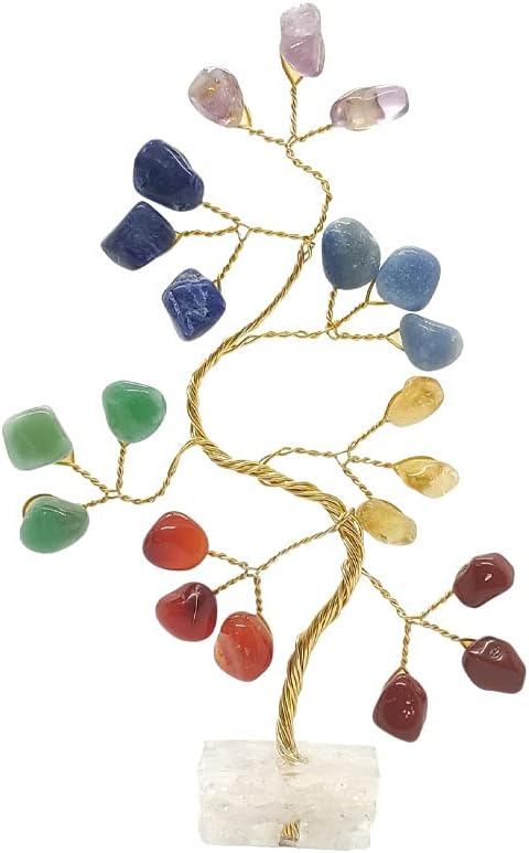 Bonsai Pedra 7 Chakras Base Cristais 10cm 1 Bonsai Pedra 7 Chakras Base Cristais 10cm