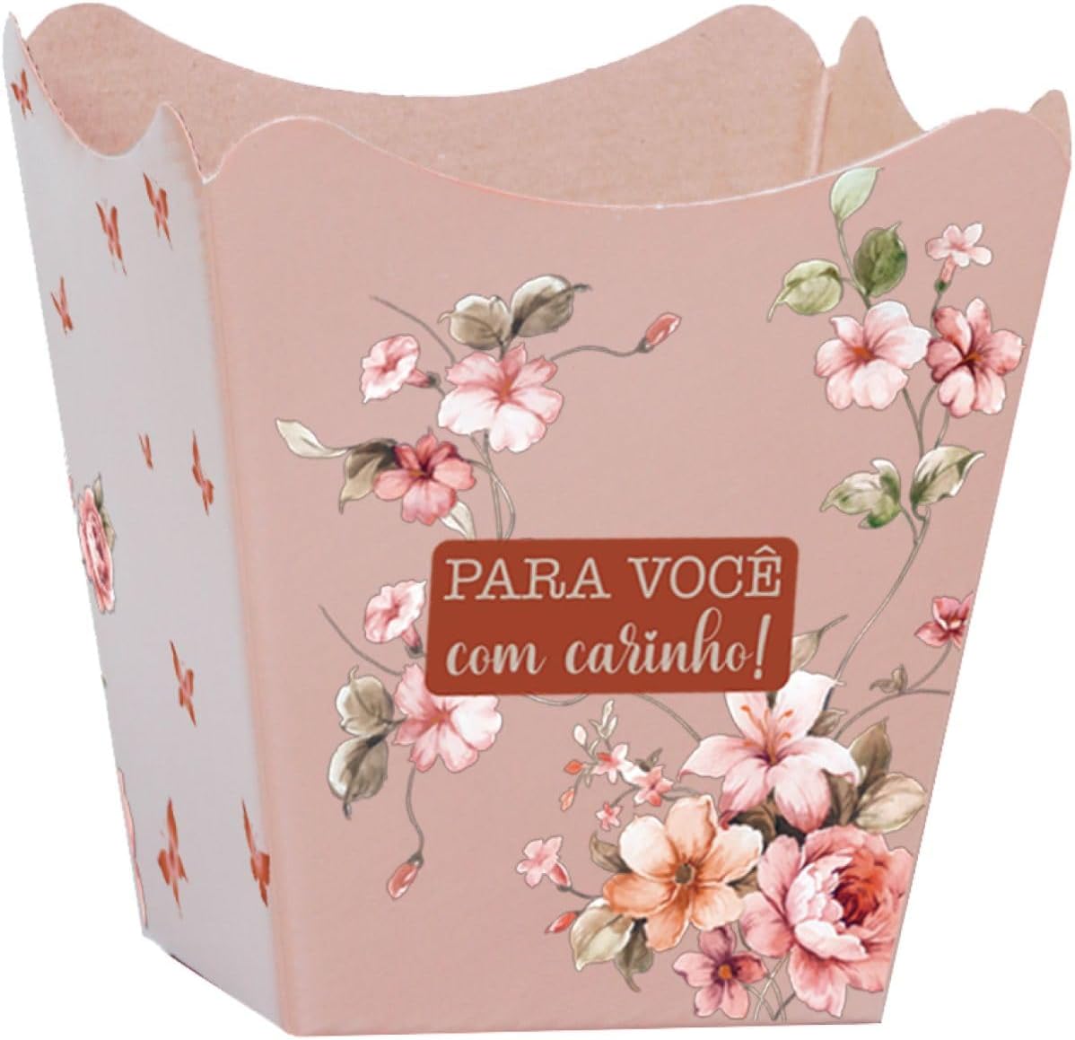 Cachepot, Paper Decorado, Pote 11, Helena, 11cm X 11cm X 9cm, Embalagem com 10 Unidades, Xingó Embalagens 1 Cachepot Paper Decorado Pote 11 Helena 11cm X 11cm X
