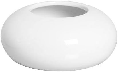 Cachepot Redondo P Branco Vaso de Mesa Decorativo em Cerâmica Clássica 1 Cachepot Redondo P Branco Vaso de Mesa Decorativo em Ceramica