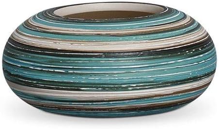 Cachepot Redondo P Decoração Em Cerâmica Azul e Palha Marrakesh 1 Cachepot Redondo P Decoracao Em Ceramica Azul e Palha Marrakesh
