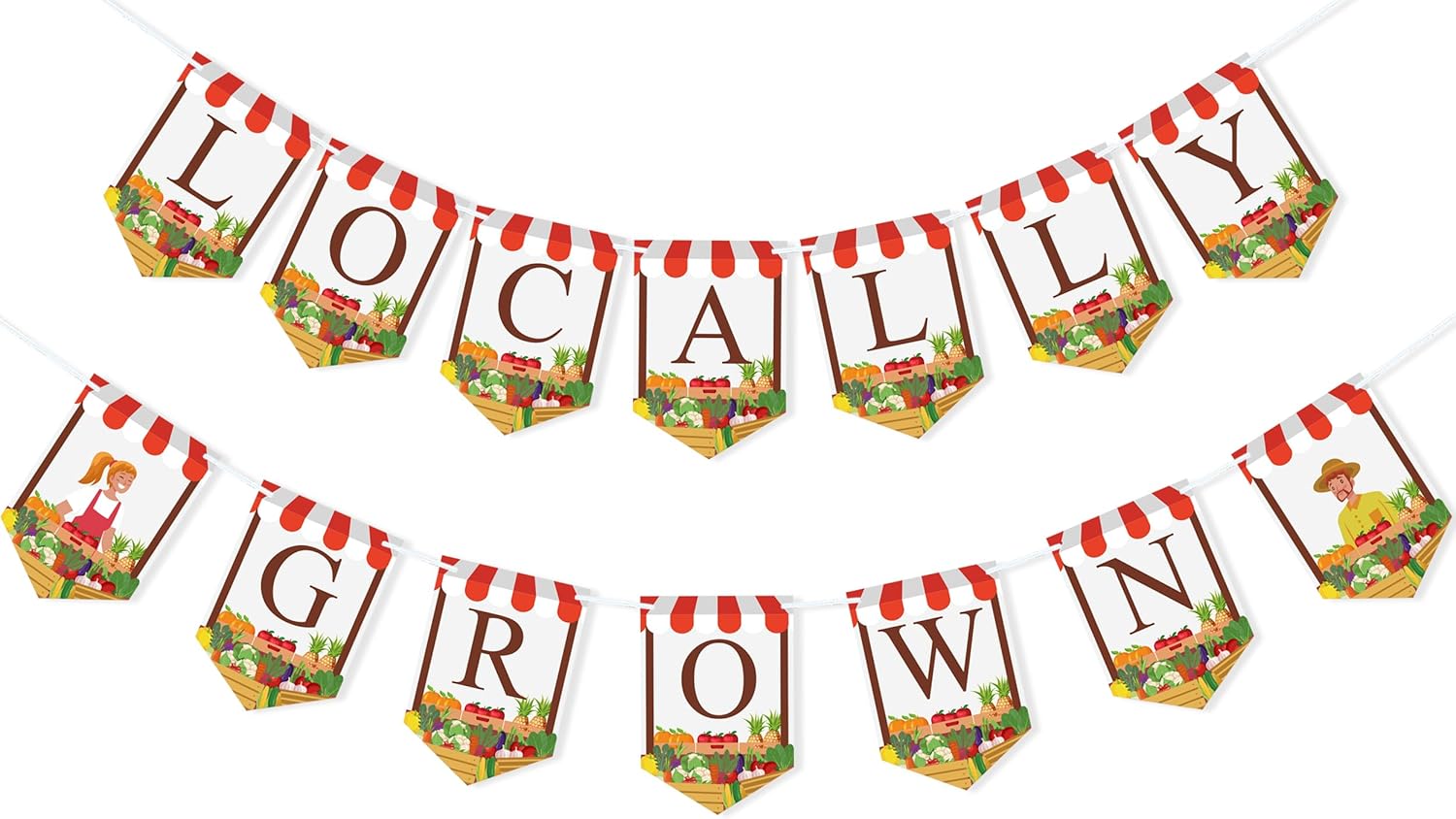 FAKTEEN Banner Cultivado Localmente Farmer's Market Decorações de Chá de Bebê Frutas e Legumes Adereços de Foto Tema Jardineiro Artigos de Festa de Aniversário Favores Fazenda Bem-vindo Decoração de 1 FAKTEEN Banner Cultivado Localmente Farmers Market Decoracoes de Cha de
