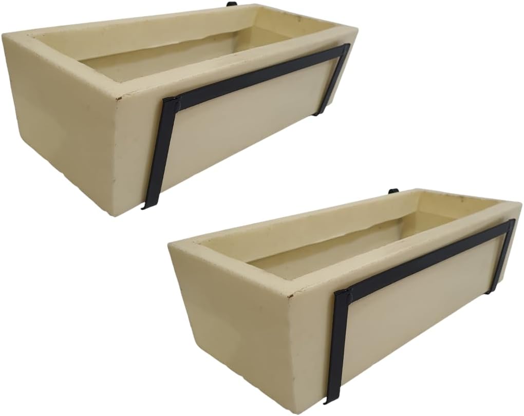 Jardineira de Planta 37cm Com Suporte para Jardim Vertical (Bege, 2) 1 Jardineira de Planta 37cm Com Suporte para Jardim Vertical Bege