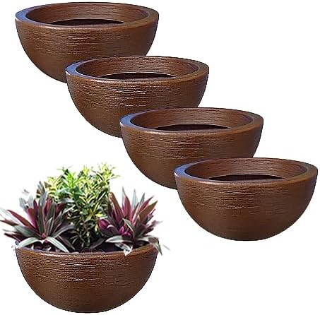 KIT 05 BACIAS POLIETILENO DECORATIVAS P/PLANTAS E JARDINS (Marrom) 1 KIT 05 BACIAS POLIETILENO DECORATIVAS PPLANTAS E JARDINS Marrom