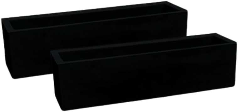KIT 2 Vasos Para Plantas Jardineira Polietileno Cachepot Floreira 57cm Decoração (Preto Fosco) 1 KIT 2 Vasos Para Plantas Jardineira Polietileno Cachepot Floreira 57cm