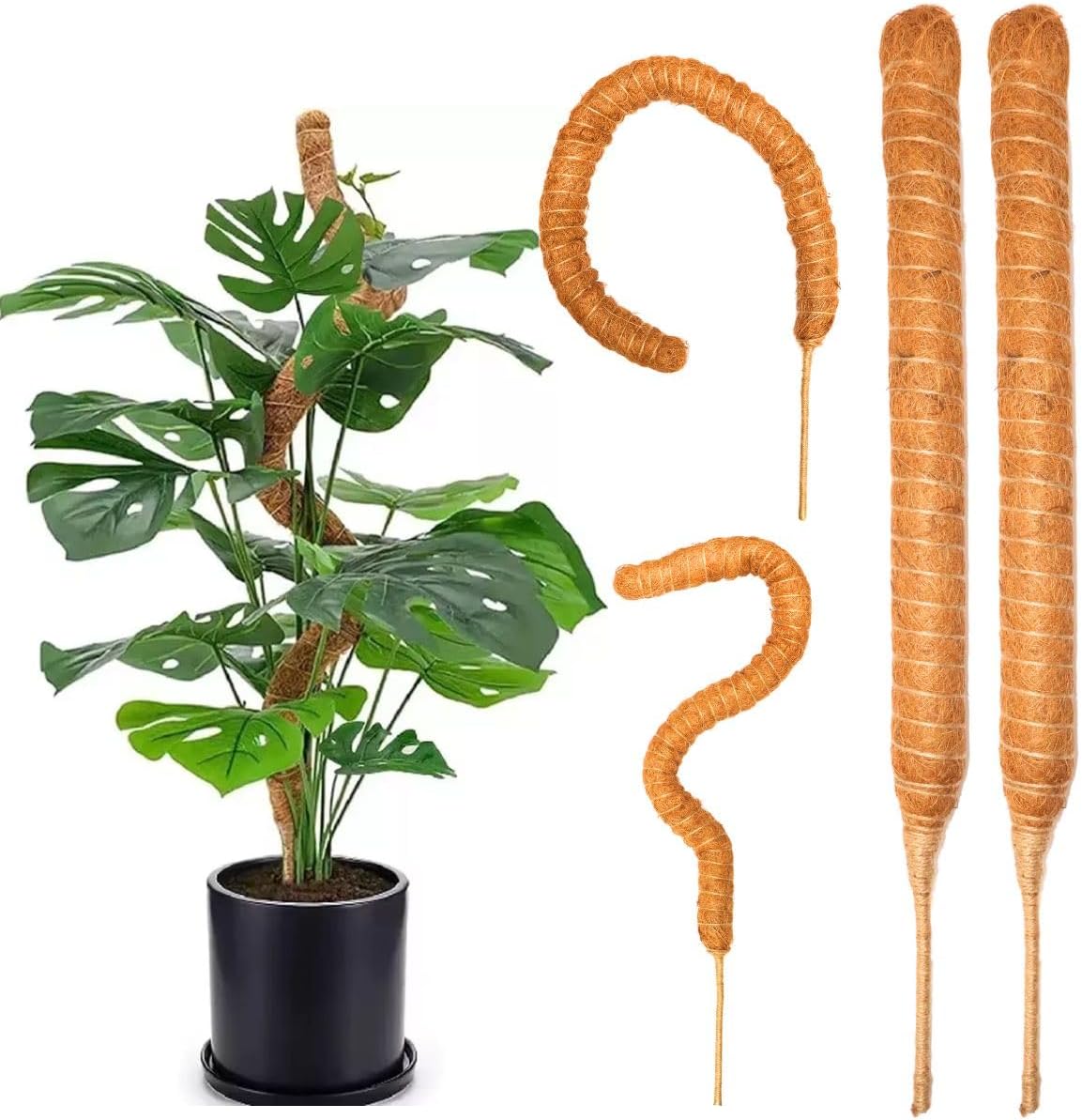 Kit 2 Tutor de Plantas Flexível de Fibra De Coco Estaca Maleável - Top Garden (80cm) 1 Kit 2 Tutor de Plantas Flexivel de Fibra De Coco