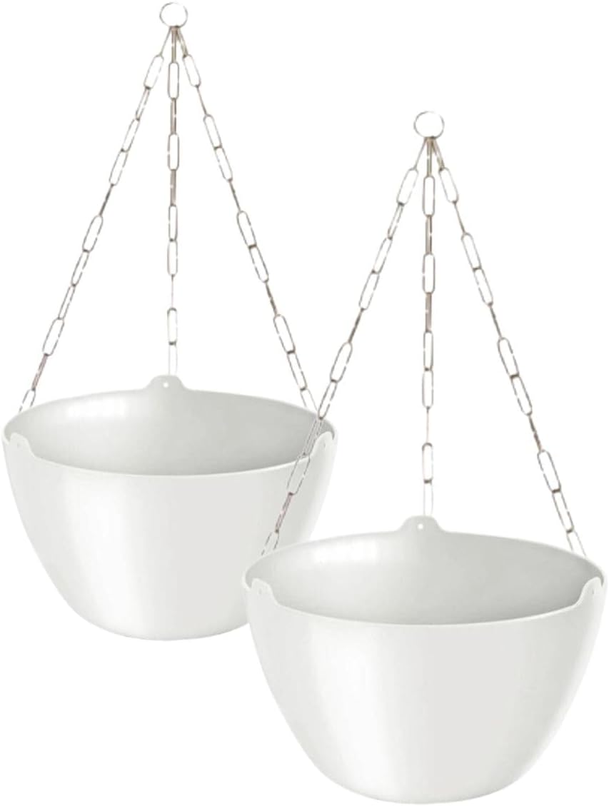 Kit 2 Vaso Cuia Cachepo Elegance Suspenso Para Samambaia e Planta Pendente + 2 Corrente 44cm 1 Kit 2 Vaso Cuia Cachepo Elegance Suspenso Para Samambaia e