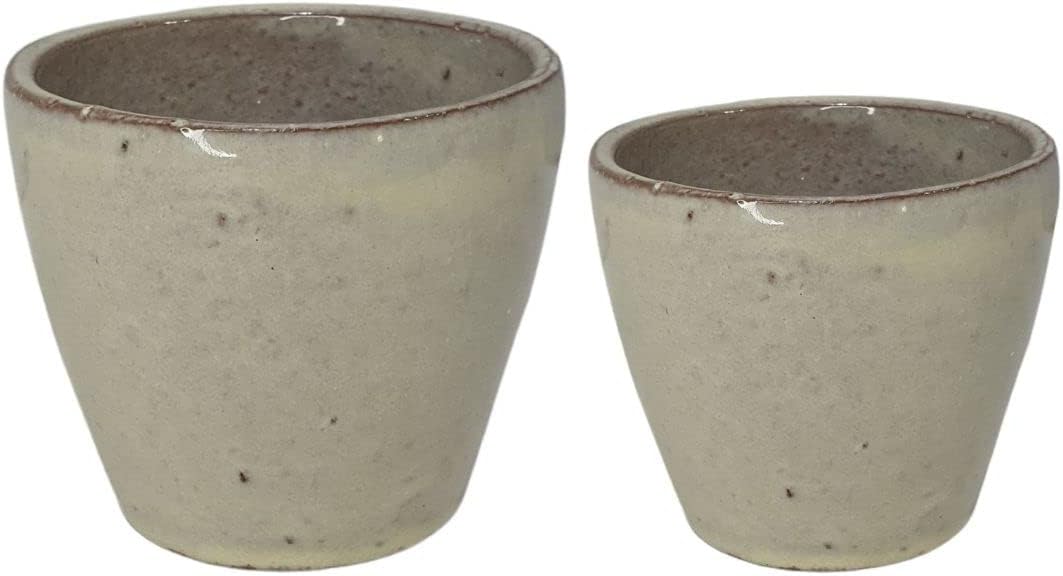 Kit 2 Vasos Cachepot De Cerâmica 6 Cores Para Decoração Cor: Branco 1 Kit 2 Vasos Cachepot De Ceramica 6 Cores Para Decoracao