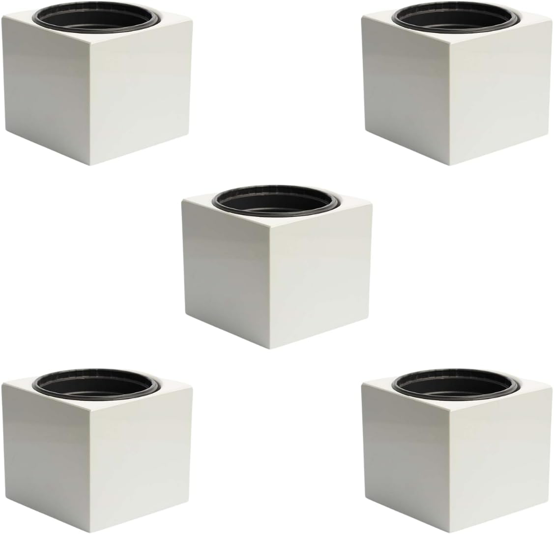 Kit 5 Vasos Autoirrigáveis Liso Minimalista Cor Preto Creme Rosa Salmão Creme Planta Hortaliça Decoração (Cinza Claro) 1 Kit 5 Vasos Autoirrigaveis Liso Minimalista Cor Preto Creme Rosa