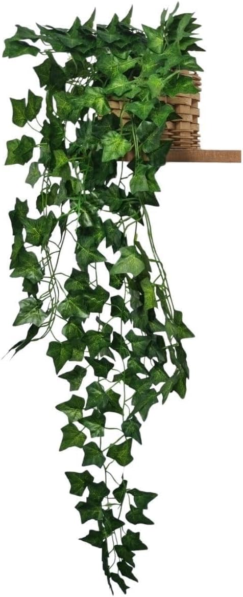 Planta Artificial Hera Pendente, 80cm de Altura, com Vaso Decorativo para Interiores 1 Planta Artificial Hera Pendente 80cm de Altura com Vaso Decorativo