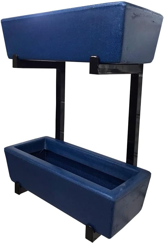 Suporte de Ferro p/ Jardim Vertical com 2 Floreiras 37cm Cor: Azul 1 Suporte de Ferro p Jardim Vertical com 2 Floreiras 37cm