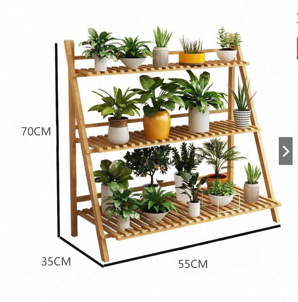 Suporte e Estante para Plantas de Pinus 3 Andares | Resistente à Umidade e Não Desbota no Sol | Jardineira Decorativa para Varanda, Casa e Jardim (Design Rústico + Feito no Brasil) 1 Suporte e Estante para Plantas de Pinus 3 Andares