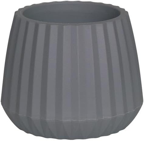 VASO CACHEPOT WAVE 19CM CINZA (12) 1 VASO CACHEPOT WAVE 19CM CINZA 12