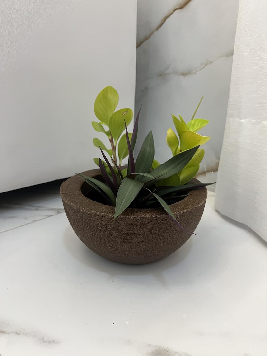 VASOS POLIETILENO BACIA DECORATIVO P/PLANTAS/JARDINS/ESCRITÓRIOS LUXO (MARROM) 1 VASOS POLIETILENO BACIA DECORATIVO PPLANTASJARDINSESCRITORIOS LUXO MARROM