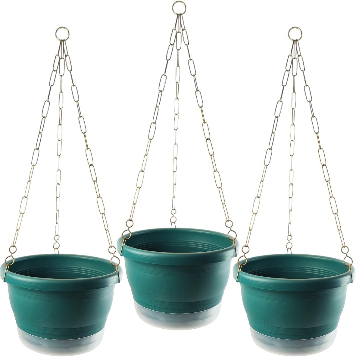Vasinhos para Plantas Tam N18 Kit Jardim Pendente com Pratinhos Correntes e Ganchos Cor:Ciano 1 Vasinhos para Plantas Tam N18 Kit Jardim Pendente com Pratinhos