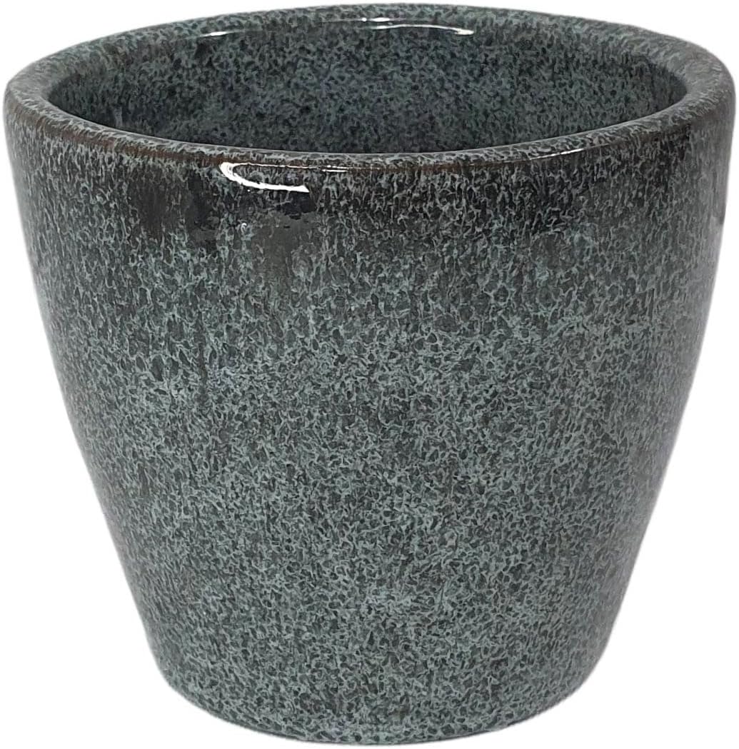 Vaso Cachepot De Cerâmica 6 Cores Para Decoração 14x12 - Cinza 1 Vaso Cachepot De Ceramica 6 Cores Para Decoracao