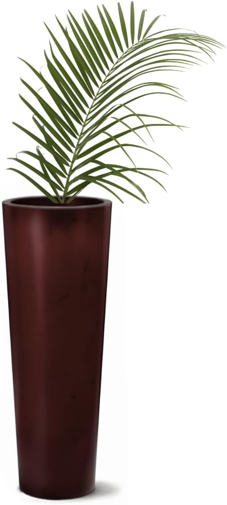 Vaso De Planta Para Flores Coluna Ibiza Marmorizada Jardim (Marrom) 1 Vaso De Planta Para Flores Coluna Ibiza Marmorizada Jardim Marrom