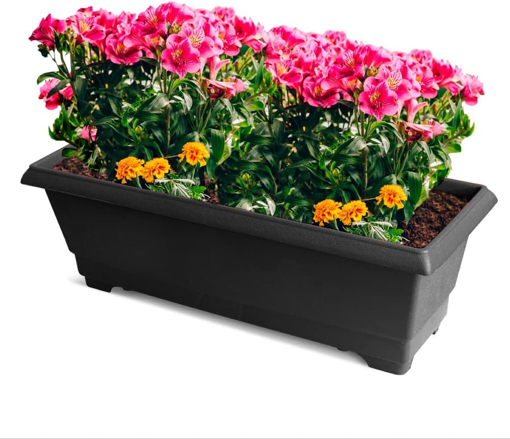 Vaso Jardineira Plástico Horta Preta Retangular 1 Vaso Jardineira Plastico Horta Preta Retangular