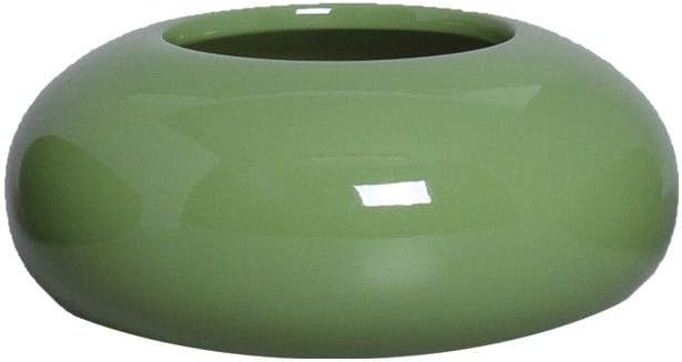 Vaso de Mesa Decoração de Cerâmica Cachepot Redondo P Verde 1 Vaso de Mesa Decoracao de Ceramica Cachepot Redondo P Verde